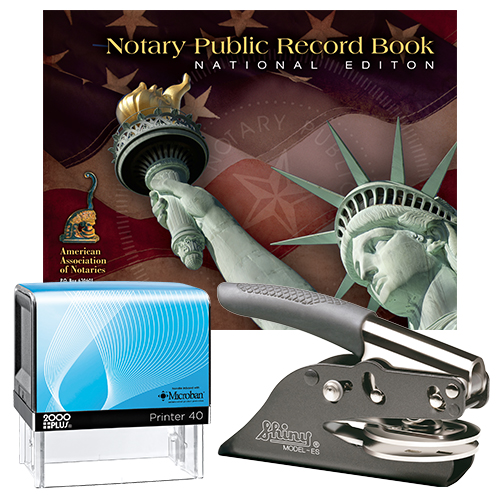 Indiana Deluxe Notary Supplies Package I Notary Supplies Deluxe Package (All States) - Microban Stamp and Your Choice of Embosser