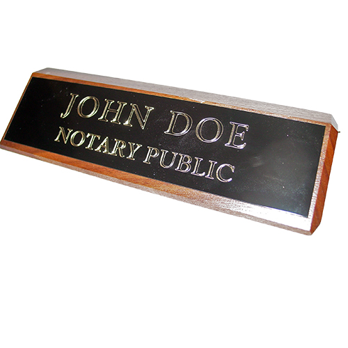 Indiana Notary Walnut Desk Sign