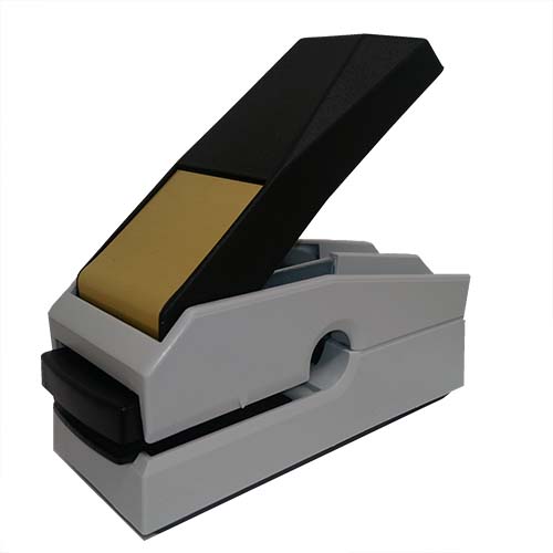 This award-winning, Canadian-made seal embosser is designed to create a lasting raised notary impression on any kind of paper with ease and comes with a life-time replacement guarantee. This Indiana notary seal embosser is designed to allow embossing anywhere on a document where a standard embosser cannot reach. Creates notary seal impressions of 1-5/8 inches.